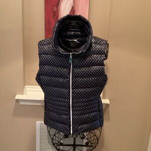 Vince Camuto Navy Polka Dot Vest